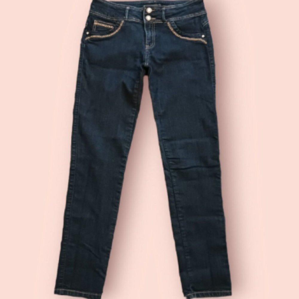 I&M Premium Jeans Womens Stretch Skinny Washed Blue Size 11 Waist 29 Inseam 30